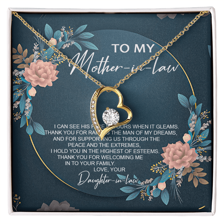 To My Mother - in - Law - Forever Love Necklace - "Thank You For Raising The Man of My Dreams" - The Love Sparkle