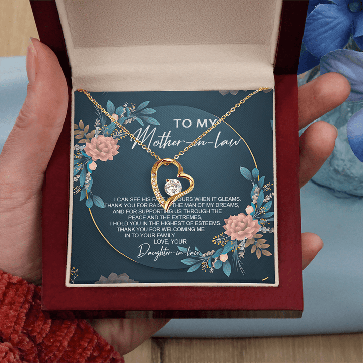 To My Mother - in - Law - Forever Love Necklace - "Thank You For Raising The Man of My Dreams" - The Love Sparkle