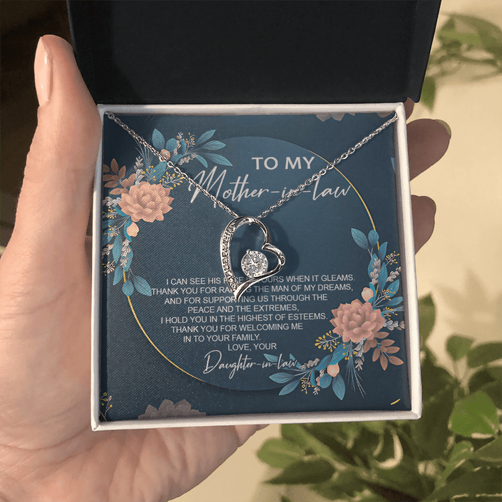 To My Mother - in - Law - Forever Love Necklace - "Thank You For Raising The Man of My Dreams" - The Love Sparkle