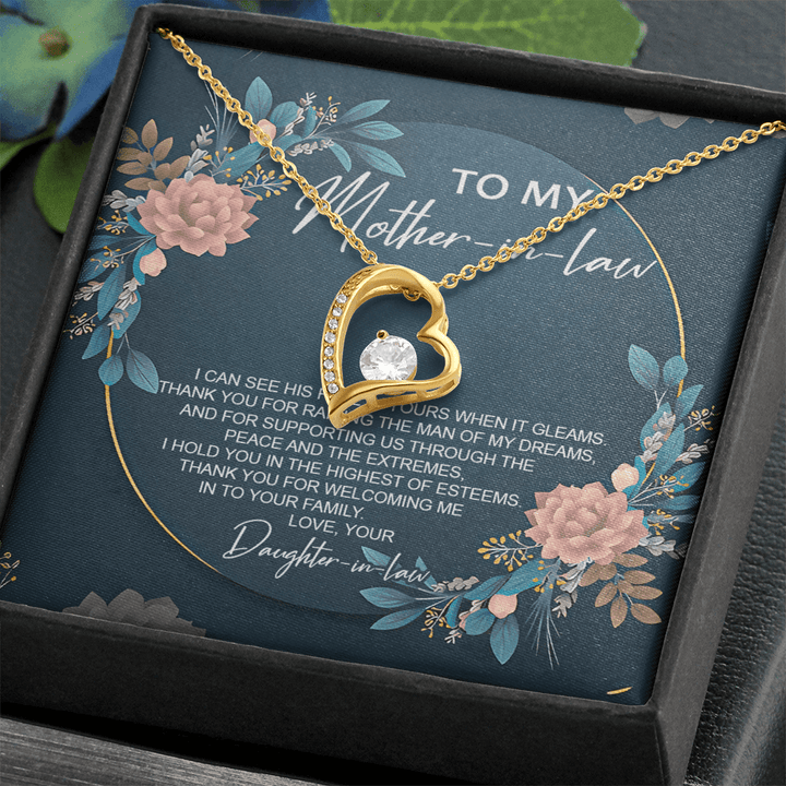 To My Mother - in - Law - Forever Love Necklace - "Thank You For Raising The Man of My Dreams" - The Love Sparkle