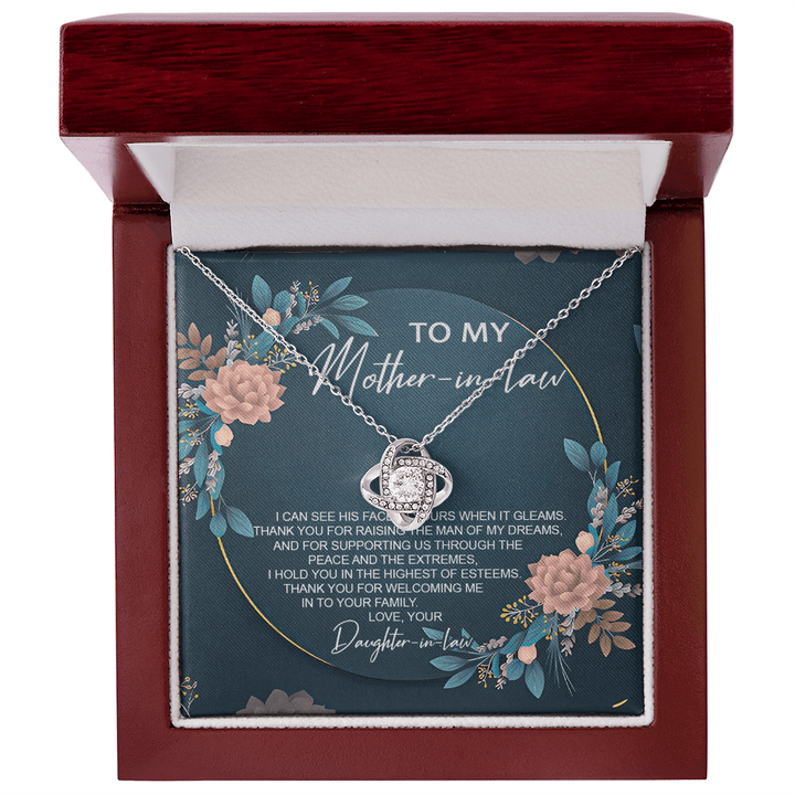 To My Mother - in - Law - Love Knot Necklace - "Thank You For Raising The Man of My Dreams" - The Love Sparkle