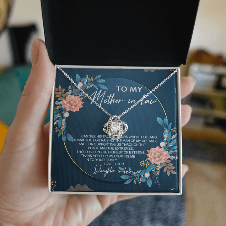 To My Mother - in - Law - Love Knot Necklace - "Thank You For Raising The Man of My Dreams" - The Love Sparkle