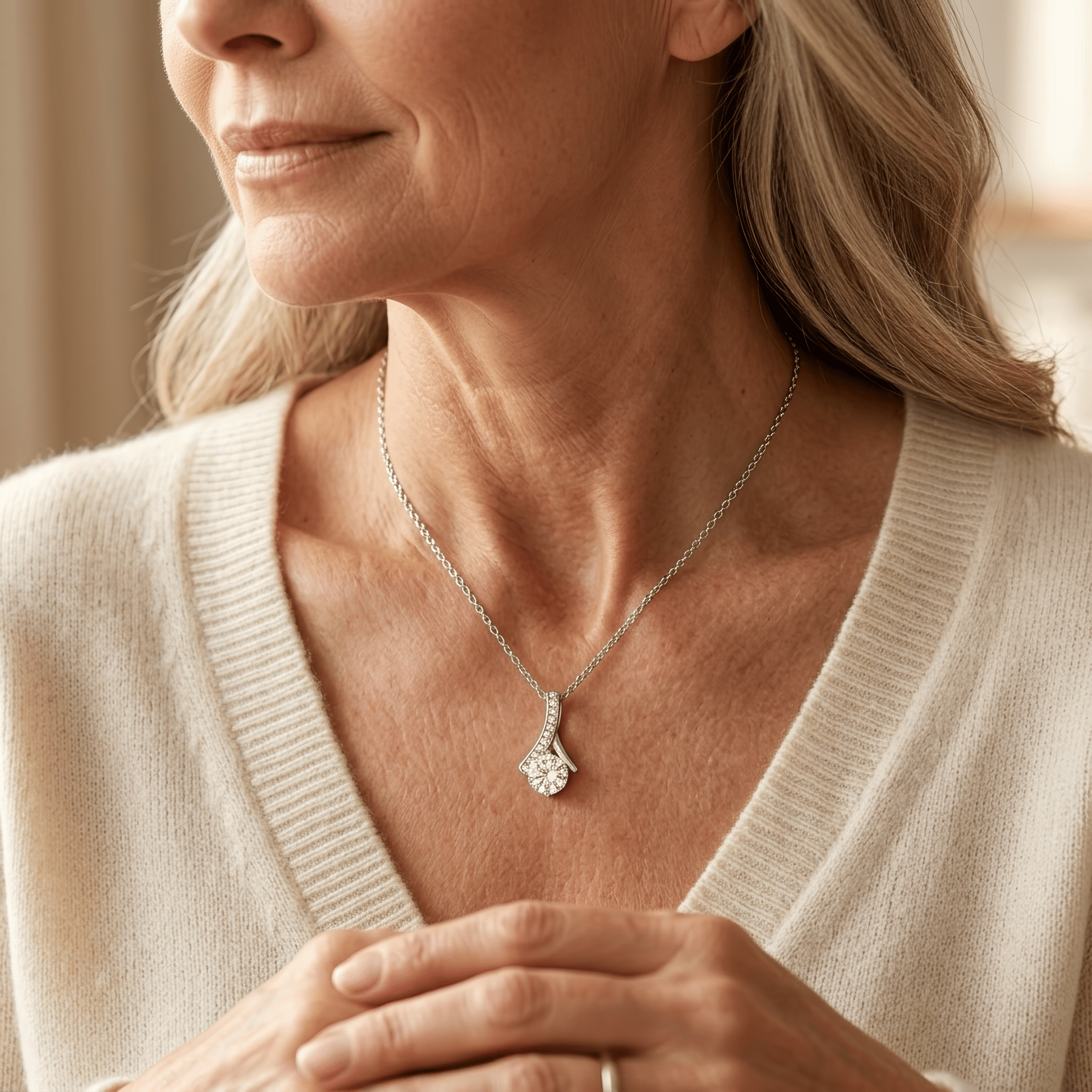 "To My Mother-in-Law, Loving Her Brought Me You" Alluring Beauty Necklace – Heartfelt Gift for Mother-in-Law - The Love Sparkle
