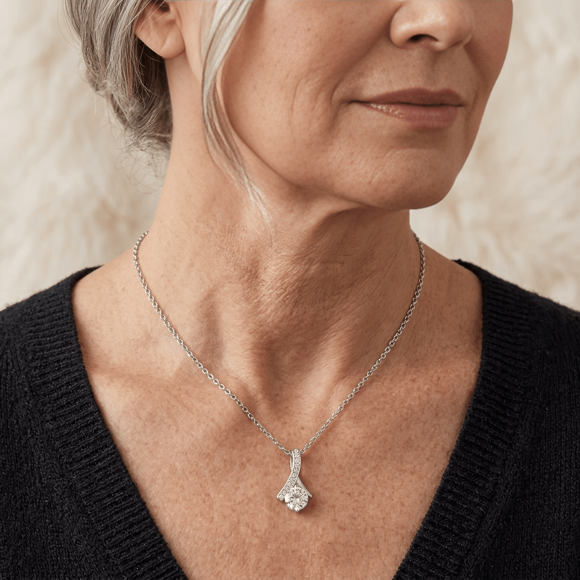 "To My Mother-in-Law, Loving Her Brought Me You" Alluring Beauty Necklace – Heartfelt Gift for Mother-in-Law - The Love Sparkle