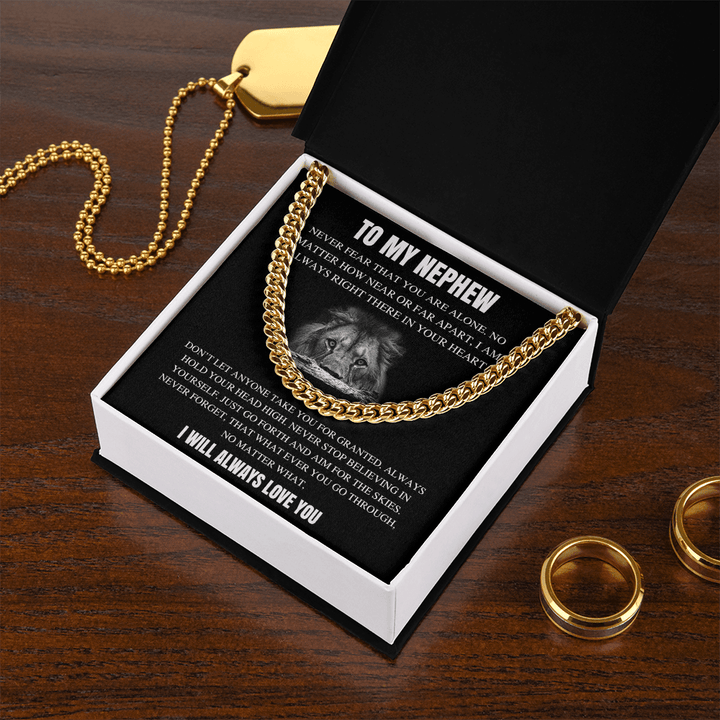 To My Nephew - Cuban Link Chain - "I Will Always Love You" - The Love Sparkle