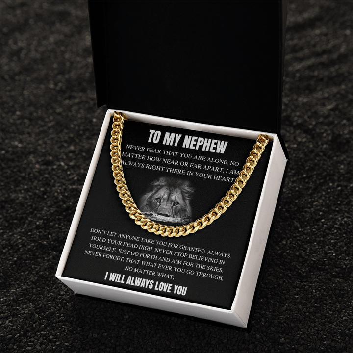 To My Nephew - Cuban Link Chain - "I Will Always Love You" - The Love Sparkle