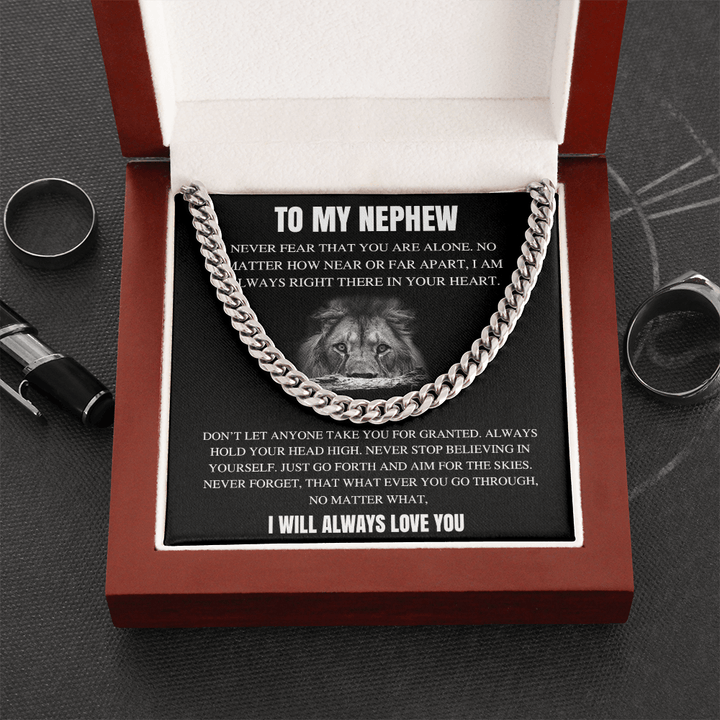 To My Nephew - Cuban Link Chain - "I Will Always Love You" - The Love Sparkle