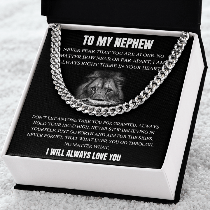To My Nephew - Cuban Link Chain - "I Will Always Love You" - The Love Sparkle