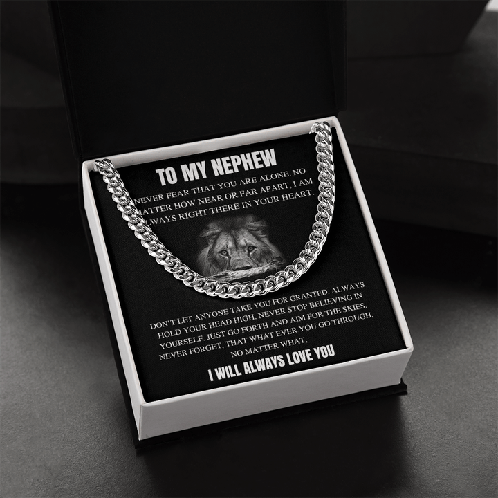 To My Nephew - Cuban Link Chain - "I Will Always Love You" - The Love Sparkle