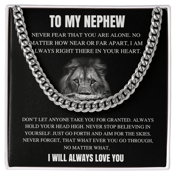 To My Nephew - Cuban Link Chain - "I Will Always Love You" - The Love Sparkle