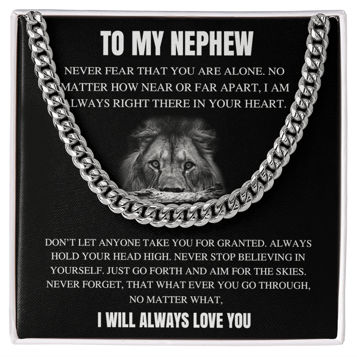 To My Nephew - Cuban Link Chain - "I Will Always Love You" - The Love Sparkle