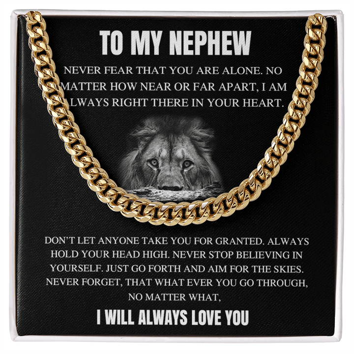 To My Nephew - Cuban Link Chain - "I Will Always Love You" - The Love Sparkle