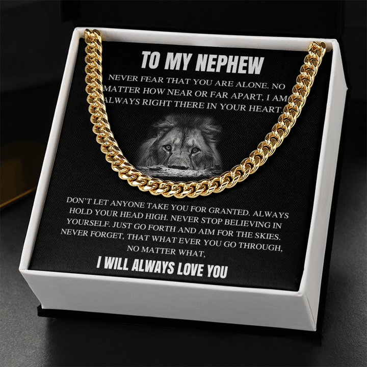 To My Nephew - Cuban Link Chain - "I Will Always Love You" - The Love Sparkle