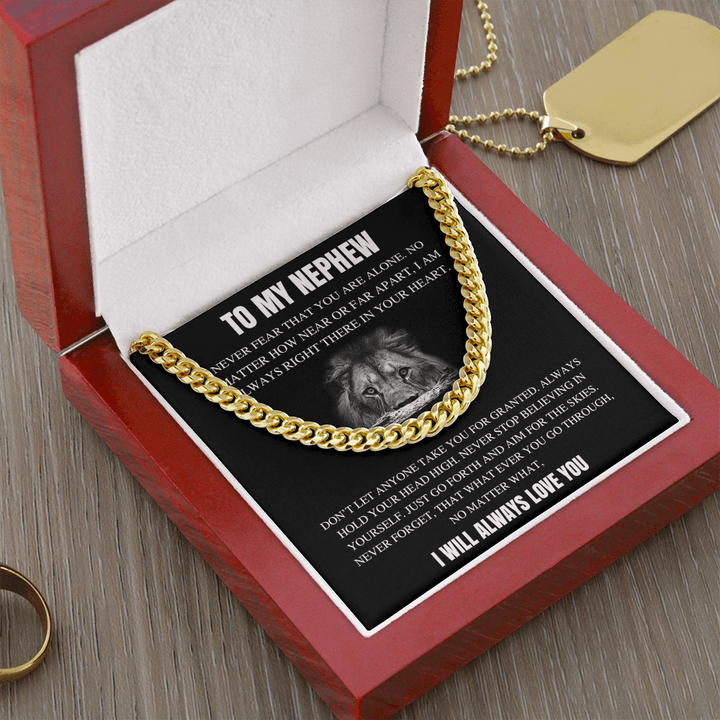 To My Nephew - Cuban Link Chain - "I Will Always Love You" - The Love Sparkle