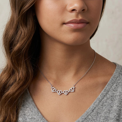 "To My Precious Granddaughter" Magnetic Hearts Clover Necklace – Meaningful Gift from Grandpa - The Love Sparkle