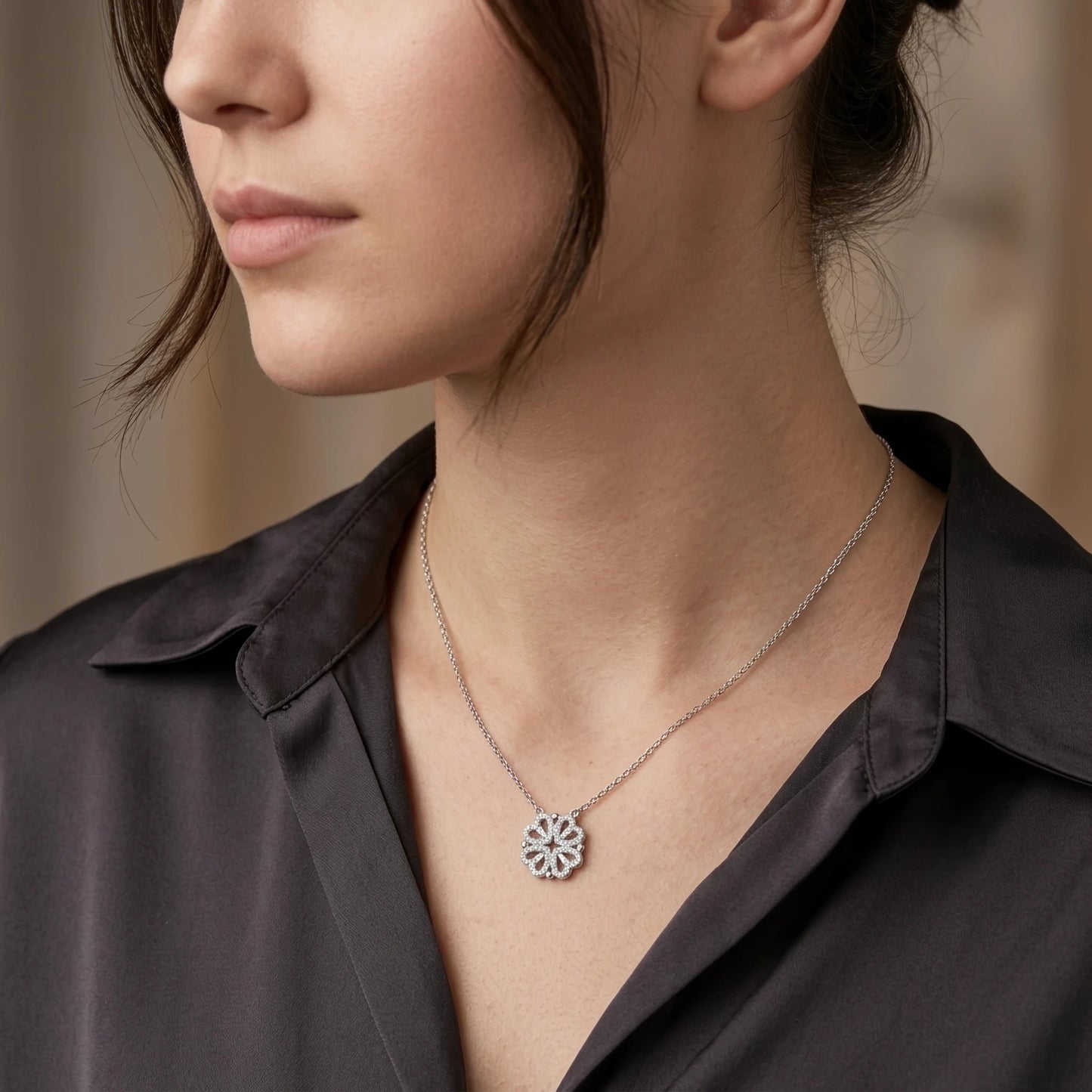 "To My Precious Granddaughter" Magnetic Hearts Clover Necklace – Meaningful Gift from Grandpa - The Love Sparkle