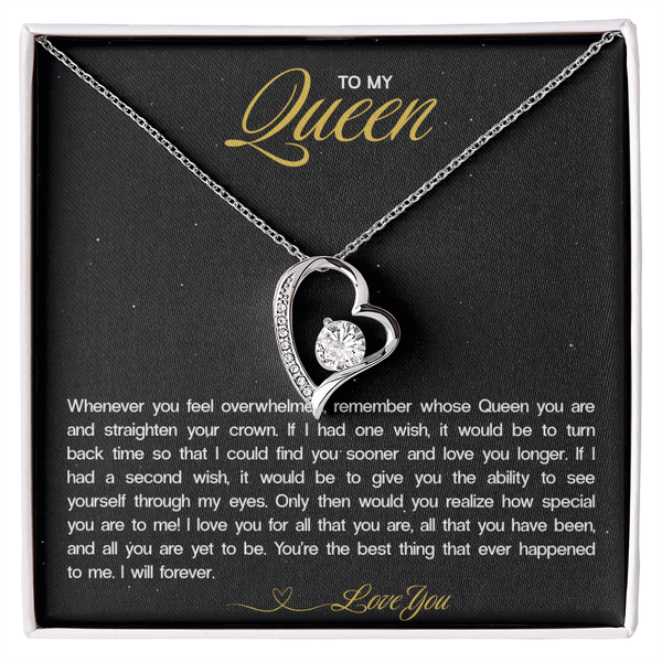 "To My Queen" Heart Necklace - Sentimental Jewelry Gift for Your Wife or Love - The Love Sparkle