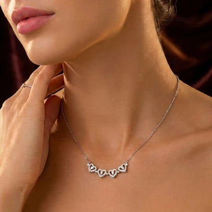 To My Queen - Magnetic Hearts Four - Leaf Clover Necklace - Meaningful Gift for Wife or Girlfriend - The Love Sparkle