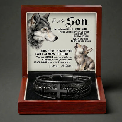 To My Son: A Meaningful Men's Cross Bracelet from Mom - The Love Sparkle