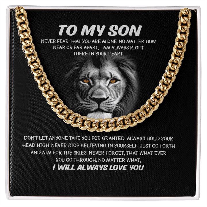 To My Son - Cuban Link Chain - I Will Always Love You - The Love Sparkle