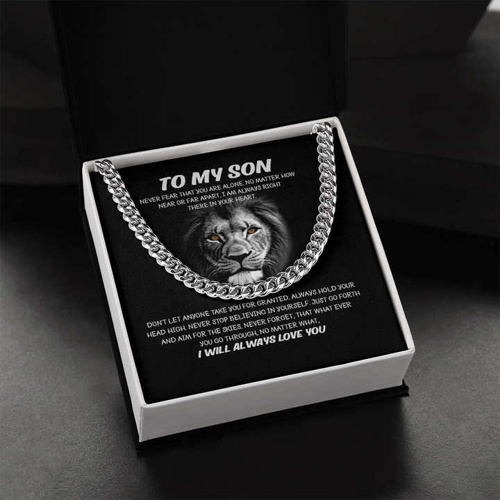 To My Son - Cuban Link Chain - I Will Always Love You - The Love Sparkle
