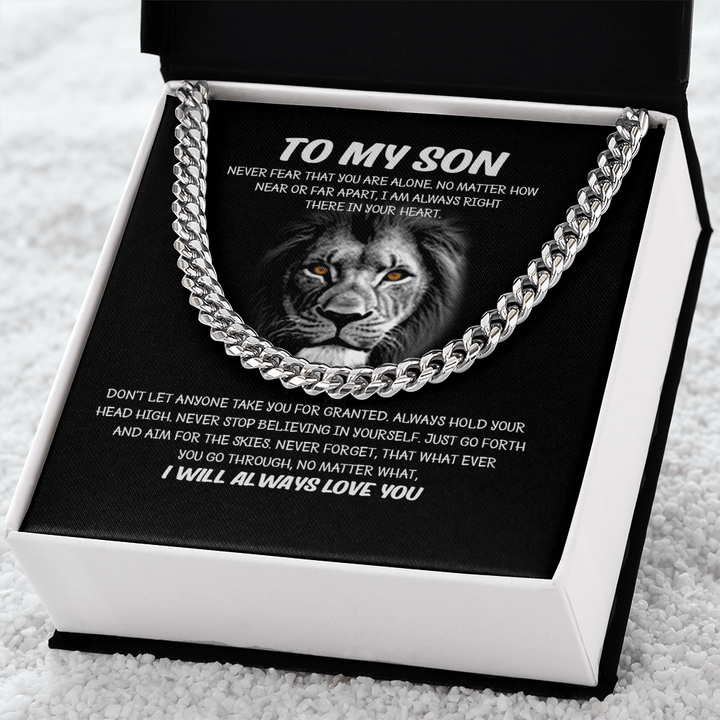 To My Son - Cuban Link Chain - I Will Always Love You - The Love Sparkle