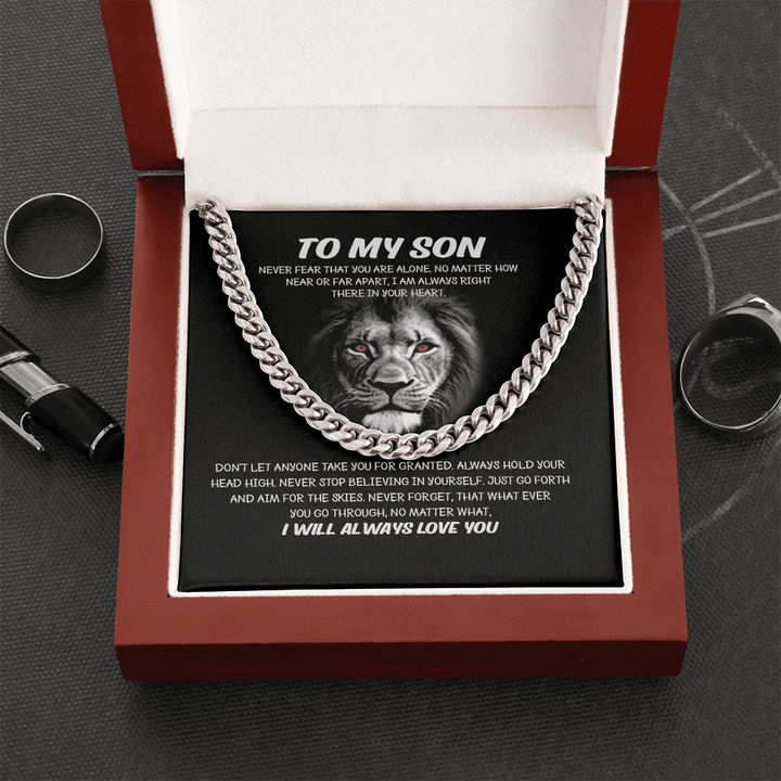 To My Son - Cuban Link Chain - I Will Always Love You - The Love Sparkle