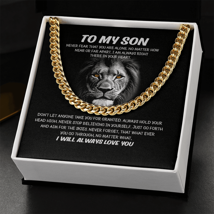 To My Son - Cuban Link Chain - I Will Always Love You - The Love Sparkle