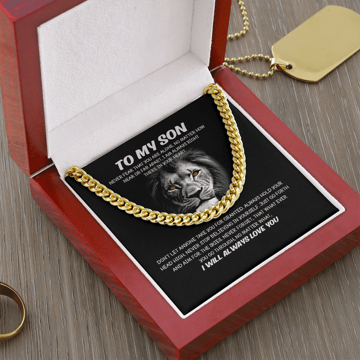 To My Son - Cuban Link Chain - I Will Always Love You - The Love Sparkle