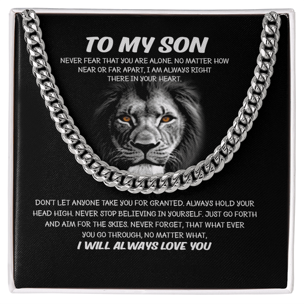 To My Son - Cuban Link Chain - I Will Always Love You - The Love Sparkle