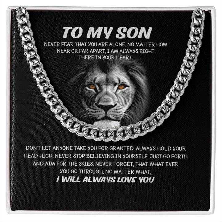 To My Son - Cuban Link Chain - I Will Always Love You - The Love Sparkle