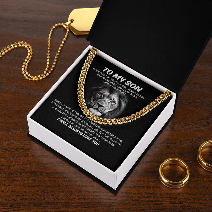 To My Son - Cuban Link Chain - I Will Always Love You - The Love Sparkle
