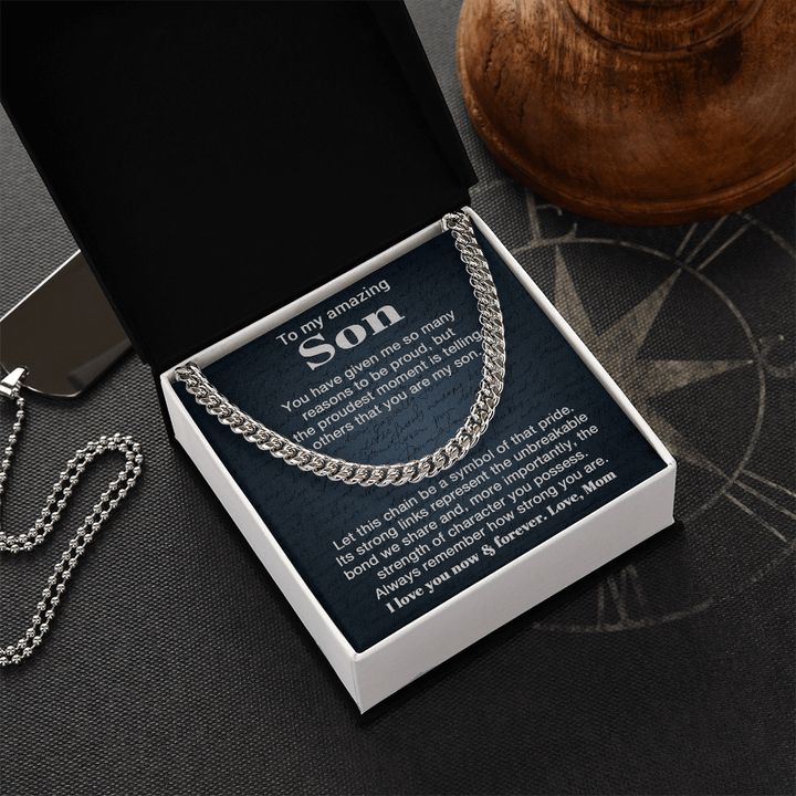 To My Son - "Unbreakable Bond" Cuban Link Chain from Mom - The Love Sparkle