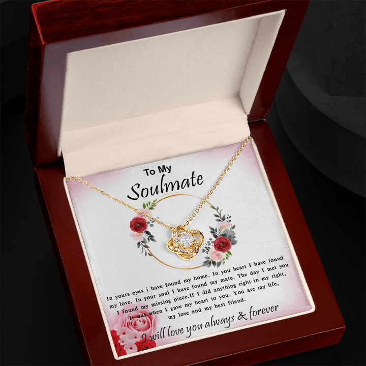 To My Soulmate - Love Knot Necklace - My Home, My Love - The Love Sparkle