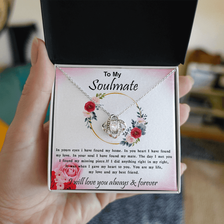 To My Soulmate - Love Knot Necklace - My Home, My Love - The Love Sparkle