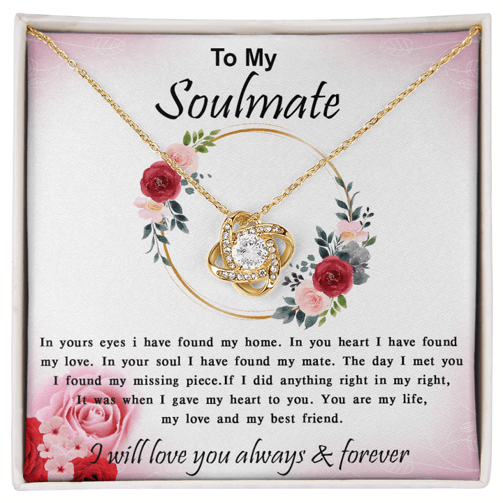 To My Soulmate - Love Knot Necklace - My Home, My Love - The Love Sparkle