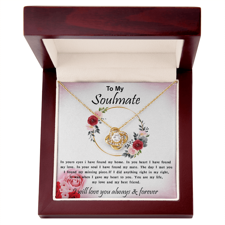 To My Soulmate - Love Knot Necklace - My Home, My Love - The Love Sparkle