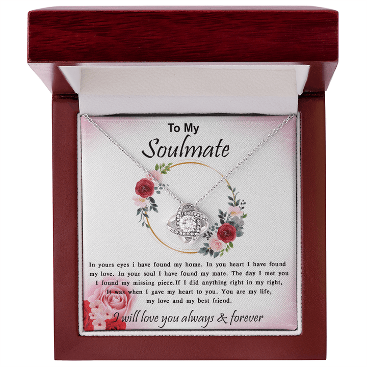 To My Soulmate - Love Knot Necklace - My Home, My Love - The Love Sparkle