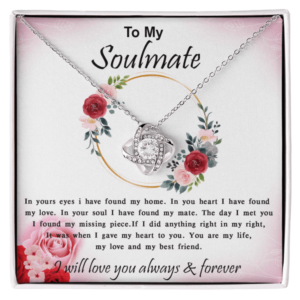 To My Soulmate - Love Knot Necklace - My Home, My Love - The Love Sparkle