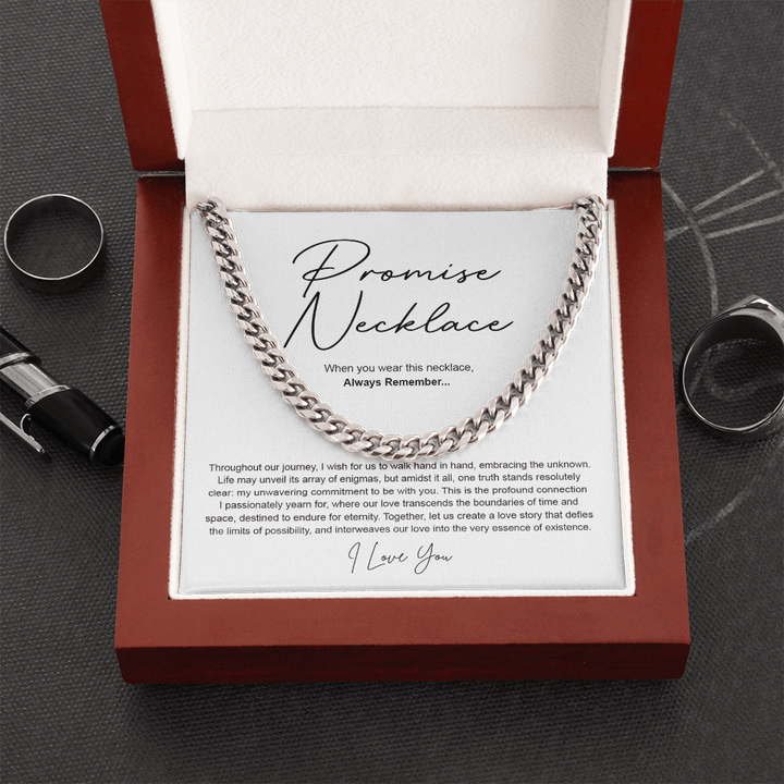 To My Soulmate Promise Necklace - Cuban Link Chain - "Create Our Love Story" - The Love Sparkle