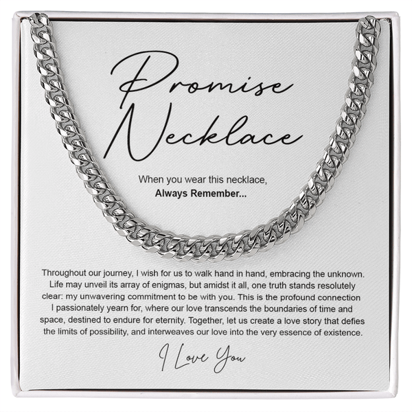 To My Soulmate Promise Necklace - Cuban Link Chain - "Create Our Love Story" - The Love Sparkle