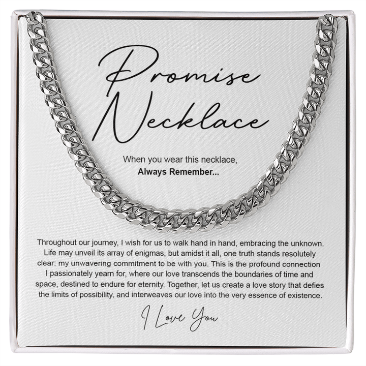 To My Soulmate Promise Necklace - Cuban Link Chain - "Create Our Love Story" - The Love Sparkle
