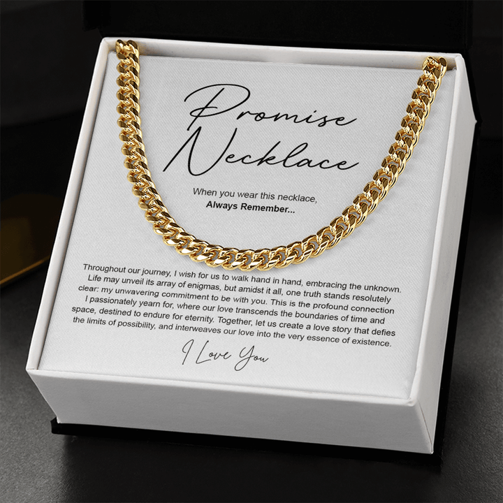 To My Soulmate Promise Necklace - Cuban Link Chain - "Create Our Love Story" - The Love Sparkle
