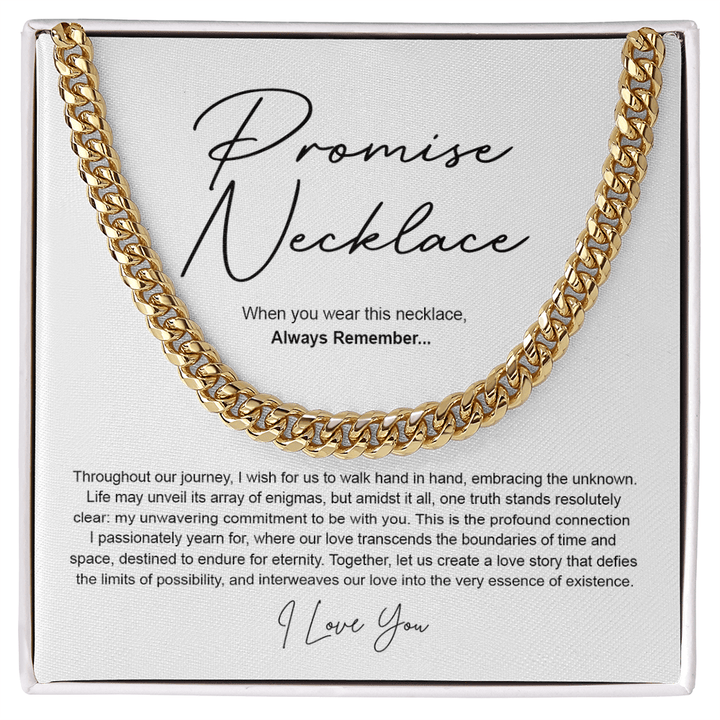 To My Soulmate Promise Necklace - Cuban Link Chain - "Create Our Love Story" - The Love Sparkle