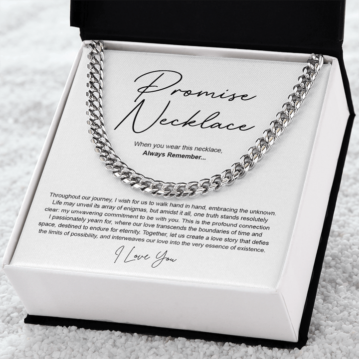 To My Soulmate Promise Necklace - Cuban Link Chain - "Create Our Love Story" - The Love Sparkle