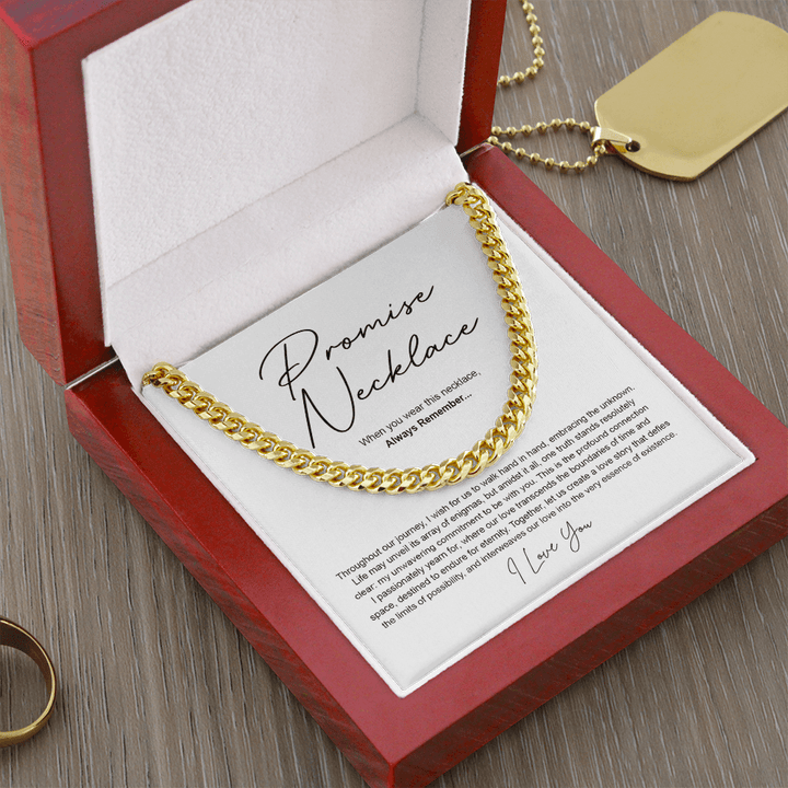 To My Soulmate Promise Necklace - Cuban Link Chain - "Create Our Love Story" - The Love Sparkle