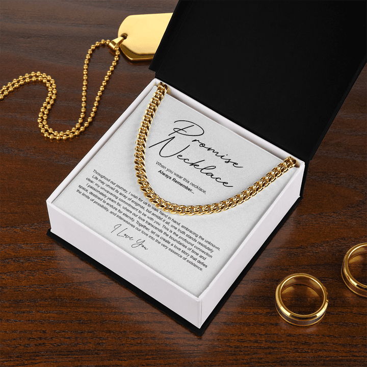 To My Soulmate Promise Necklace - Cuban Link Chain - "Create Our Love Story" - The Love Sparkle