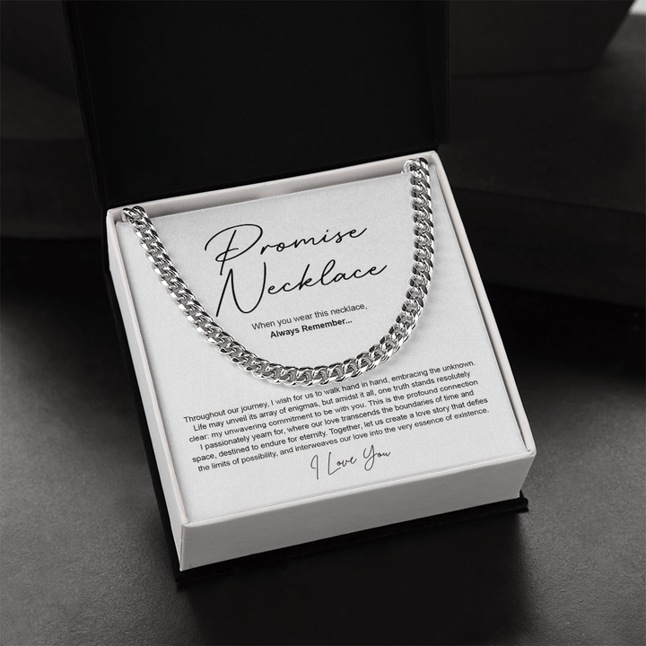 To My Soulmate Promise Necklace - Cuban Link Chain - "Create Our Love Story" - The Love Sparkle