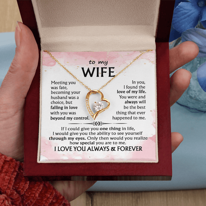 To My Wife - Forever love Necklace - I Love You Always & Forever - The Love Sparkle