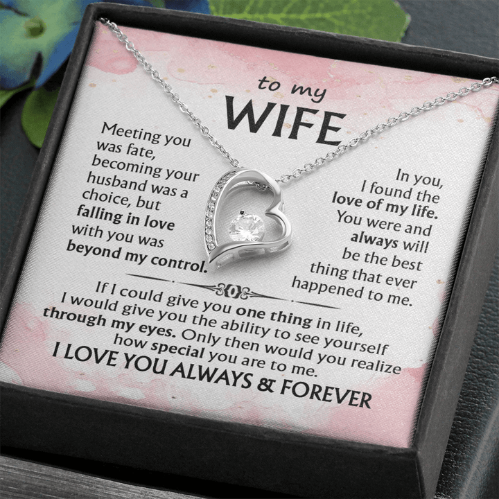 To My Wife - Forever love Necklace - I Love You Always & Forever - The Love Sparkle